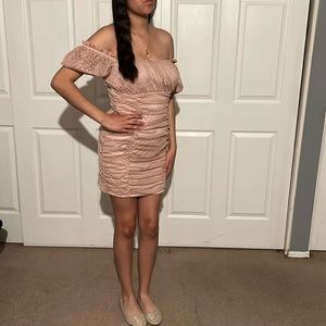 Rose pink mini dress